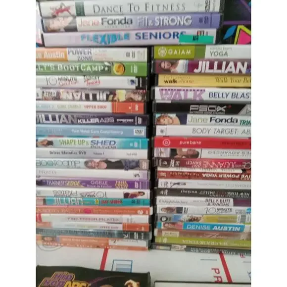 Lot Of 46 Ulimate Workout Lot Of Dvds Pilates Yoga Abs Core + More!~ Trl4#193